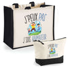 Cabas homme ou femme sac plage ou shopping tote bag pochette trousse Idée cadeau original pour anniversaire Noël travail départ retraite collègue famille fete des mères fetes des pères papa maman mamie papi