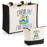 Cabas homme ou femme sac plage ou shopping tote bag pochette trousse Idée cadeau original pour anniversaire Noël travail départ retraite collègue famille fete des mères fetes des pères papa maman mamie papi