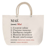 Sac Fête des Mères Mamie Famille Idée Cadeau anniversaire Noël Travail Boulot Métier Départ Retraite Collègue Femme cabas shopping plage