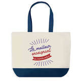 Sac de shopping bleu Enseignant Meilleur du Monde