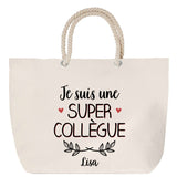 Sac Fête des Mères Mamie Famille Idée Cadeau anniversaire Noël Travail Boulot Métier Départ Retraite Collègue Femme cabas shopping plage