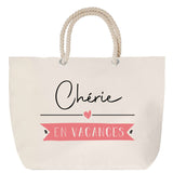 Sac Fête des Mères Mamie Famille Idée Cadeau anniversaire Noël Travail Boulot Métier Départ Retraite Collègue Femme cabas shopping plage