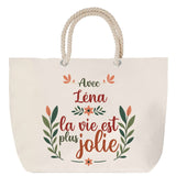 Sac Fête des Mères Mamie Famille Idée Cadeau anniversaire Noël Travail Boulot Métier Départ Retraite Collègue Femme cabas shopping plage