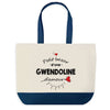Sac de shopping bleu Bazar d'une Gwendoline d'amour