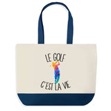 Sac de shopping bleu Golf c'est la Vie