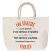 Sac Fête des Mères Mamie Famille Idée Cadeau anniversaire Noël Travail Boulot Métier Départ Retraite Collègue Femme cabas shopping plage