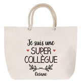 Sac Fête des Mères Mamie Famille Idée Cadeau anniversaire Noël Travail Boulot Métier Départ Retraite Collègue Femme cabas shopping plage