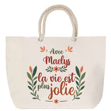 Sac Fête des Mères Mamie Famille Idée Cadeau anniversaire Noël Travail Boulot Métier Départ Retraite Collègue Femme cabas shopping plage