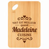 Planche bambou gravée personnalisée femme idée cadeau Fête des Mères apéro 30×20 prénom cuisine plateau fromage anniversaire noel maman mamie