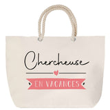 Sac Fête des Mères Mamie Famille Idée Cadeau anniversaire Noël Travail Boulot Métier Départ Retraite Collègue Femme cabas shopping plage