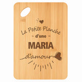 Planche bambou gravée personnalisée femme idée cadeau Fête des Mères apéro 30×20 prénom cuisine plateau fromage anniversaire noel maman mamie