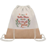 Sac Fête des Mères Mamie Famille Idée Cadeau anniversaire Noël Travail Boulot Métier Départ Retraite Collègue Femme cabas shopping plage