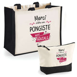 Cabas femme sac plage ou shopping tote bag pochette trousse Idée cadeau original pour anniversaire Noël travail départ retraite collègue famille fete des mères maman mamie