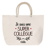 Sac Fête des Mères Mamie Famille Idée Cadeau anniversaire Noël Travail Boulot Métier Départ Retraite Collègue Femme cabas shopping plage