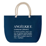 Sac de plage Bleu anse corde Angélique Définition Femme