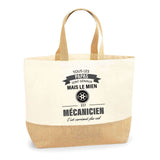 Sac Jute Fête des Mères Fêtes des Pères Mamie Papi Famille Idée Cadeau anniversaire Noël Travail Boulot Métier Départ Retraite Collègue Femme Homme
