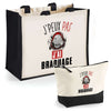 Cabas homme ou femme sac plage ou shopping tote bag pochette trousse Idée cadeau original pour anniversaire Noël travail départ retraite collègue famille fete des mères fetes des pères papa maman mamie papi