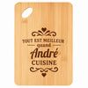 Planche bambou gravée personnalisée homme idée cadeau Fête des Pères apéro 30×20 prénom cuisine plateau fromage anniversaire noel papa papi 