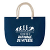 Sac de plage Bleu anse corde Né pour Patinage de Vitesse
