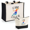 Cabas homme ou femme sac plage ou shopping tote bag pochette trousse Idée cadeau original pour anniversaire Noël travail départ retraite collègue famille fete des mères fetes des pères papa maman mamie papi