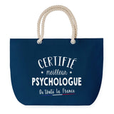 Sac de plage Bleu anse corde Certifié meilleur Psychologue