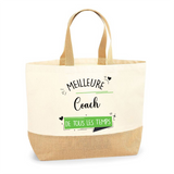 Sac Jute Fête des Mères Fêtes des Pères Mamie Papi Famille Idée Cadeau anniversaire Noël Travail Boulot Métier Départ Retraite Collègue Femme Homme
