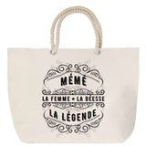 Sac Fête des Mères Mamie Famille Idée Cadeau anniversaire Noël Travail Boulot Métier Départ Retraite Collègue Femme cabas shopping plage