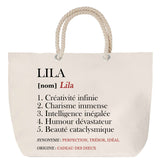 Sac Fête des Mères Mamie Famille Idée Cadeau anniversaire Noël Travail Boulot Métier Départ Retraite Collègue Femme cabas shopping plage