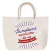 Sac Fête des Mères Mamie Famille Idée Cadeau anniversaire Noël Travail Boulot Métier Départ Retraite Collègue Femme cabas shopping plage