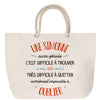 Sac Fête des Mères Mamie Famille Idée Cadeau anniversaire Noël Travail Boulot Métier Départ Retraite Collègue Femme cabas shopping plage