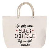 Sac Fête des Mères Mamie Famille Idée Cadeau anniversaire Noël Travail Boulot Métier Départ Retraite Collègue Femme cabas shopping plage