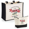 Cabas femme sac plage ou shopping tote bag pochette trousse Idée cadeau original pour anniversaire Noël travail départ retraite collègue famille fete des mères maman mamie