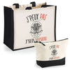 Cabas homme ou femme sac plage ou shopping tote bag pochette trousse Idée cadeau original pour anniversaire Noël travail départ retraite collègue famille fete des mères fetes des pères papa maman mamie papi