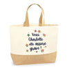 Sac Jute Fête des Mères Fêtes des Pères Mamie Papi Famille Idée Cadeau anniversaire Noël Travail Boulot Métier Départ Retraite Collègue Femme Homme