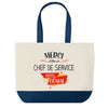 Sac de shopping bleu Merci Chef de Service Génial