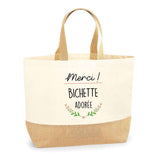 Sac Jute Fête des Mères Fêtes des Pères Mamie Papi Famille Idée Cadeau anniversaire Noël Travail Boulot Métier Départ Retraite Collègue Femme Homme