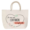 Sac Fête des Mères Mamie Famille Idée Cadeau anniversaire Noël Travail Boulot Métier Départ Retraite Collègue Femme cabas shopping plage