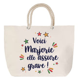 Sac Fête des Mères Mamie Famille Idée Cadeau anniversaire Noël Travail Boulot Métier Départ Retraite Collègue Femme cabas shopping plage