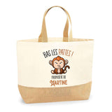 Sac Jute Fête des Mères Fêtes des Pères Mamie Papi Famille Idée Cadeau anniversaire Noël Travail Boulot Métier Départ Retraite Collègue Femme Homme
