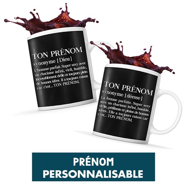 Mug personnalisable Prénom Définition - Planetee