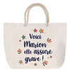 Sac Fête des Mères Mamie Famille Idée Cadeau anniversaire Noël Travail Boulot Métier Départ Retraite Collègue Femme cabas shopping plage
