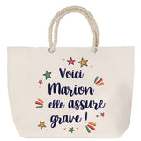 Sac Fête des Mères Mamie Famille Idée Cadeau anniversaire Noël Travail Boulot Métier Départ Retraite Collègue Femme cabas shopping plage