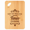 Planche bambou gravée personnalisée homme idée cadeau Fête des Pères apéro 30×20 prénom cuisine plateau fromage anniversaire noel papa papi 