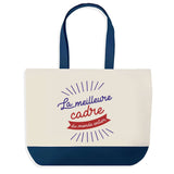 Sac de shopping bleu Cadre Meilleure du Monde