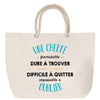 Sac Fête des Mères Mamie Famille Idée Cadeau anniversaire Noël Travail Boulot Métier Départ Retraite Collègue Femme cabas shopping plage