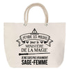 Sac Fête des Mères Mamie Famille Idée Cadeau anniversaire Noël Travail Boulot Métier Départ Retraite Collègue Femme cabas shopping plage