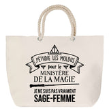 Sac Fête des Mères Mamie Famille Idée Cadeau anniversaire Noël Travail Boulot Métier Départ Retraite Collègue Femme cabas shopping plage