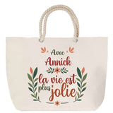 Sac Fête des Mères Mamie Famille Idée Cadeau anniversaire Noël Travail Boulot Métier Départ Retraite Collègue Femme cabas shopping plage
