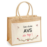 Sac Fête des Mères Mamie MAman Soeur Femme Famille Idée Cadeau anniversaire Noël Travail Boulot Métier Départ Retraite Collègue Femme cabas shopping plage