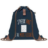 sac a dos bleu coton recycle avec pochette idee cadeau originale pour collegue ami prof ou membre de la famille cadeau mixte noel anniversaire secret santa ou depart au travail sac leger pratique et ecologique design breton moderne